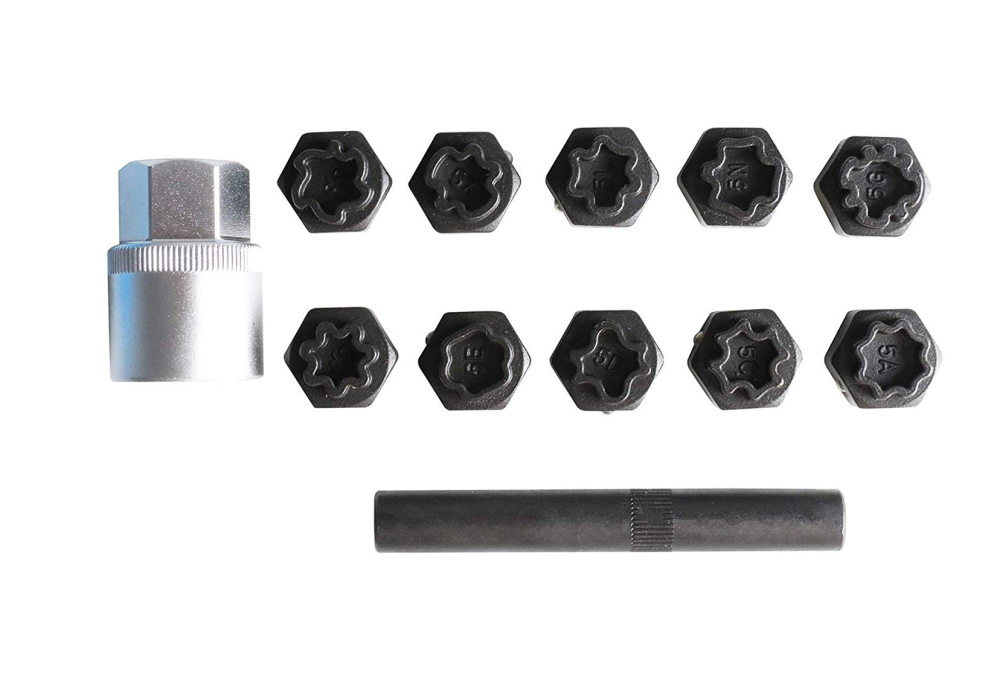 12pc 1/2" Dr. Anti-Theft Wheel Lock Lug Nuts Removal Set for Mercedes Benz