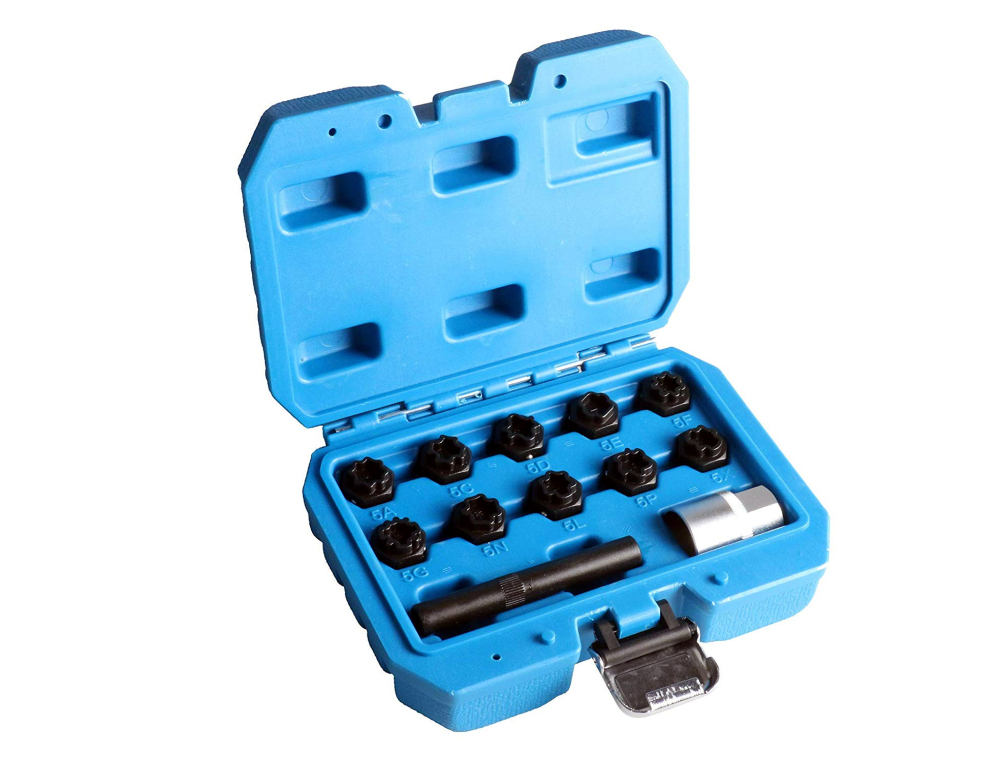 12pc 1/2" Dr. Anti-Theft Wheel Lock Lug Nuts Removal Set for Mercedes Benz