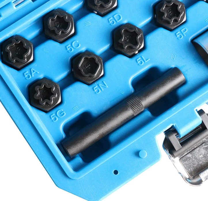 12pc 1/2" Dr. Anti-Theft Wheel Lock Lug Nuts Removal Set for Mercedes Benz