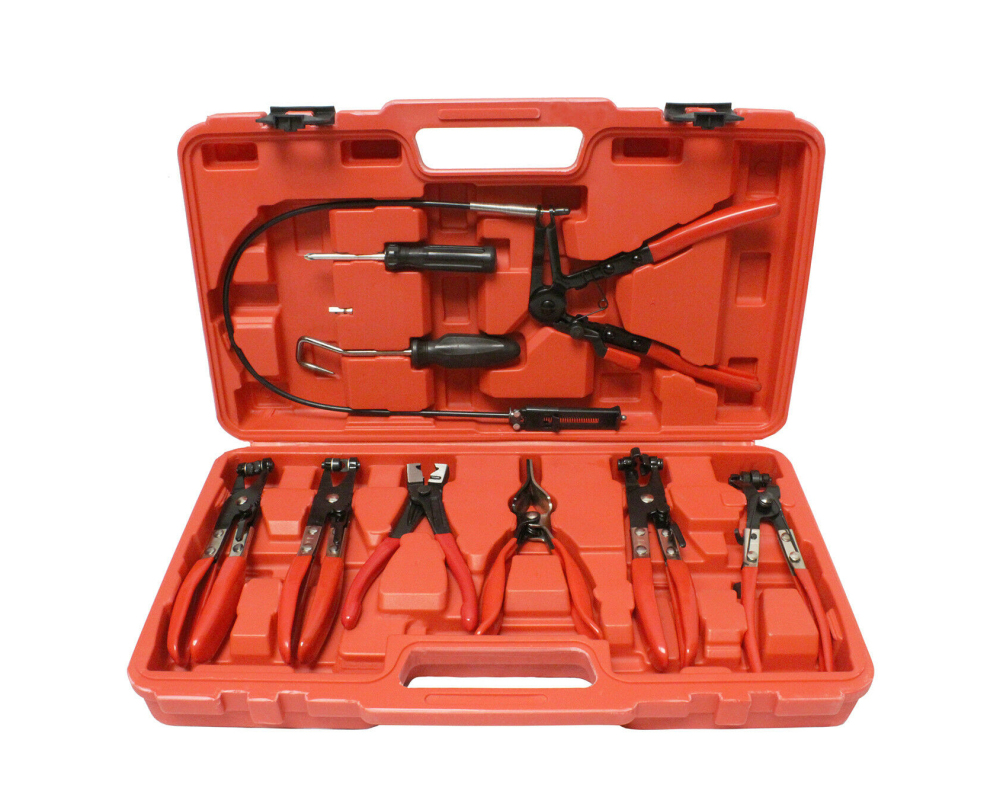 9pc Auto Hose Clip Removal Master Tool Kit: Band Hose Clamp Clip Collar Pliers