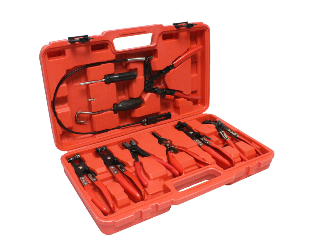 9pc Auto Hose Clip Removal Master Tool Kit: Band Hose Clamp Clip Collar Pliers