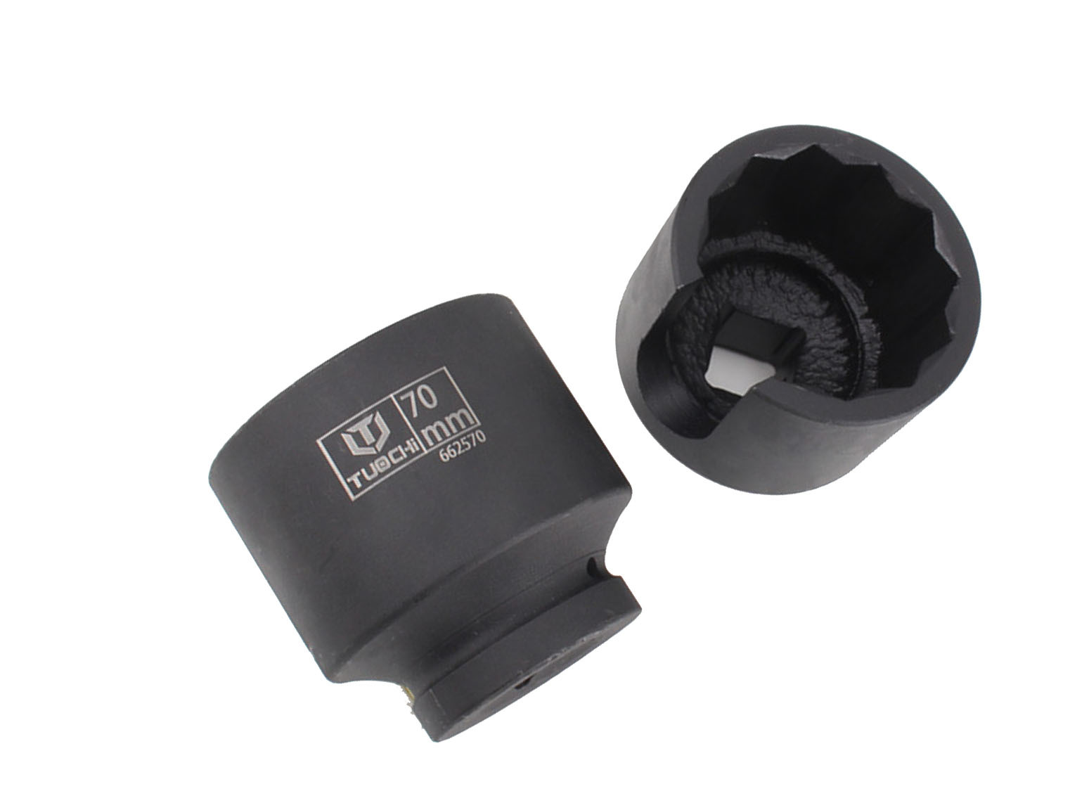 1" Dr 12PT Bi-Hex Impact Ball Joint Nut Rod Remove Socket with Slot 65/70/75mm