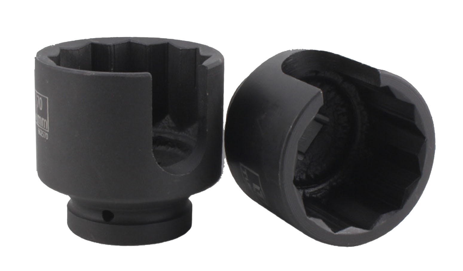 1" Dr 12PT Bi-Hex Impact Ball Joint Nut Rod Remove Socket with Slot 65/70/75mm
