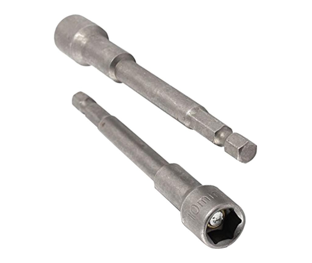 2pc-pk Long Magnetic Nut Setter Hex Socket Drive Option:6x100mm,10x100/150mmL