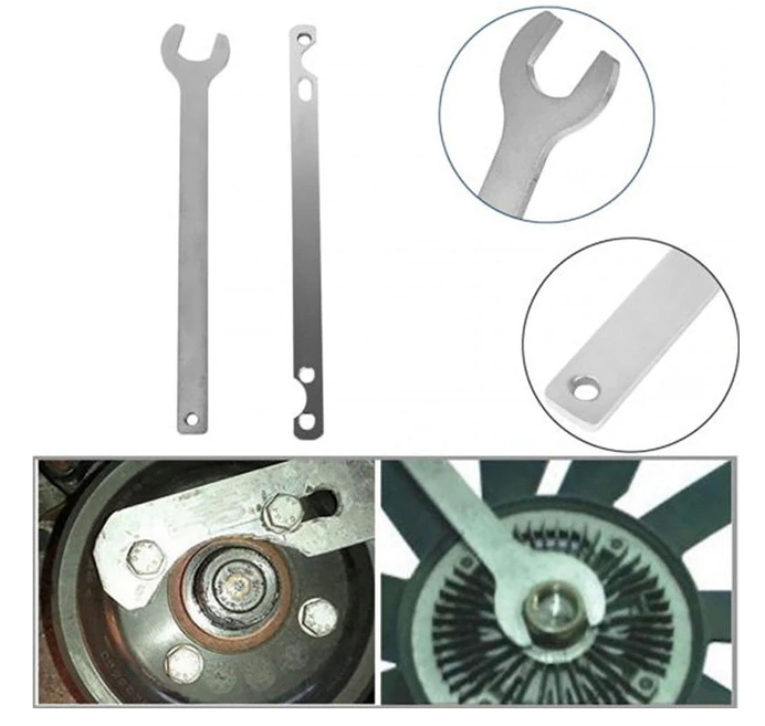 2pc Fan Clutch 32mm Nut Wrench & Water Pump Pulley Holder Set for BMW Ford