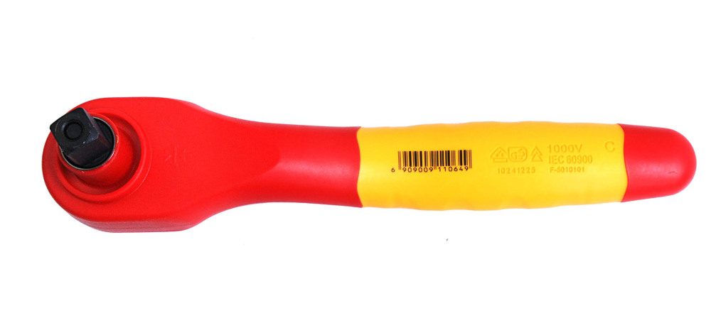 Insulated Electrician VDE 1/2" Dr 225mmL Reversible Ratchet Handle 1000V/18C