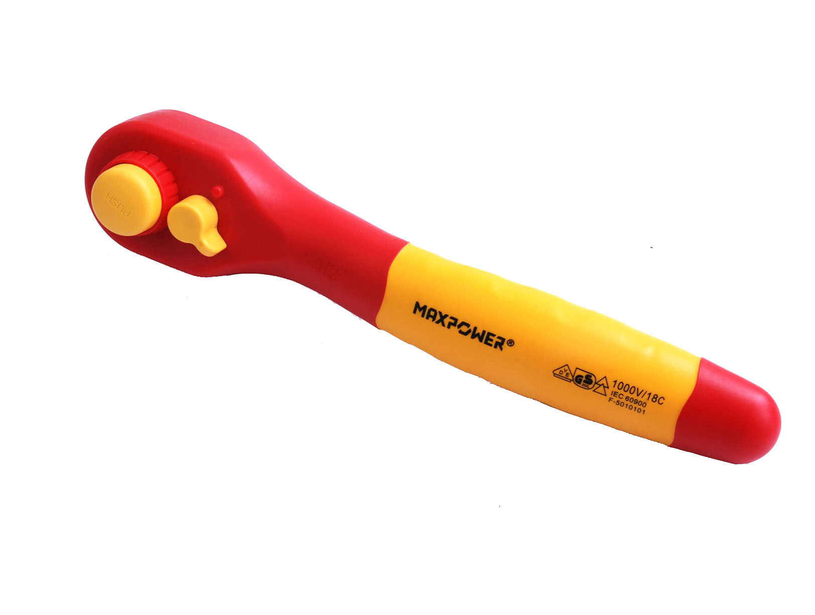 Insulated Electrician VDE 1/2" Dr 225mmL Reversible Ratchet Handle 1000V/18C
