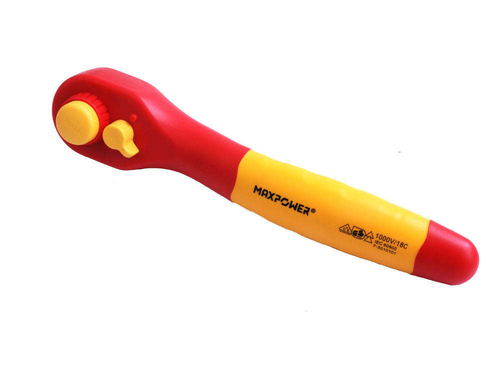 Insulated Electrician VDE 1/2" Dr 225mmL Reversible Ratchet Handle 1000V/18C