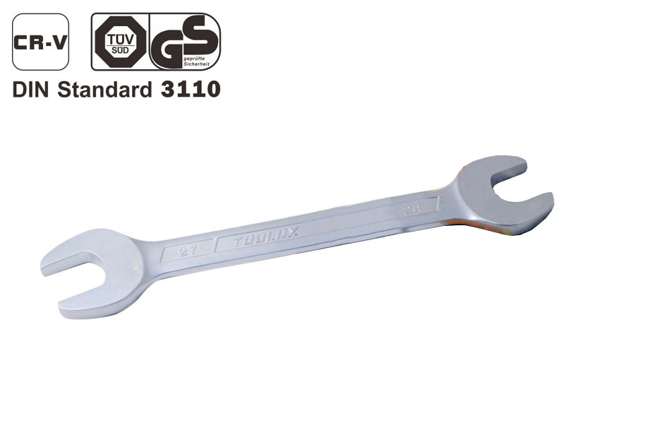 German DIN Standard Cr-V Thin Wall Double Open Spanner Wrench Set