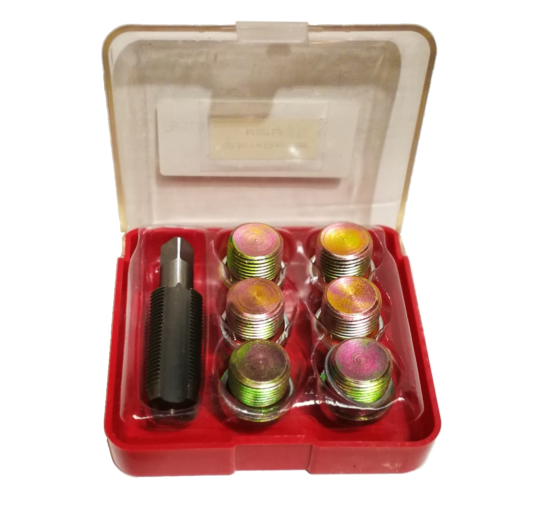 13pc Oil Sump Plug Pan Thread Repair Screw Chaser Set: Hand Tap, Screw, Gasket Washer
