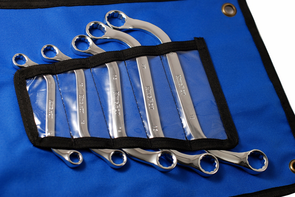 5pc S Type (Obstruction) Ring Spanner Wrench Set:10x11,12x13,14x15,16x17,18x19mm