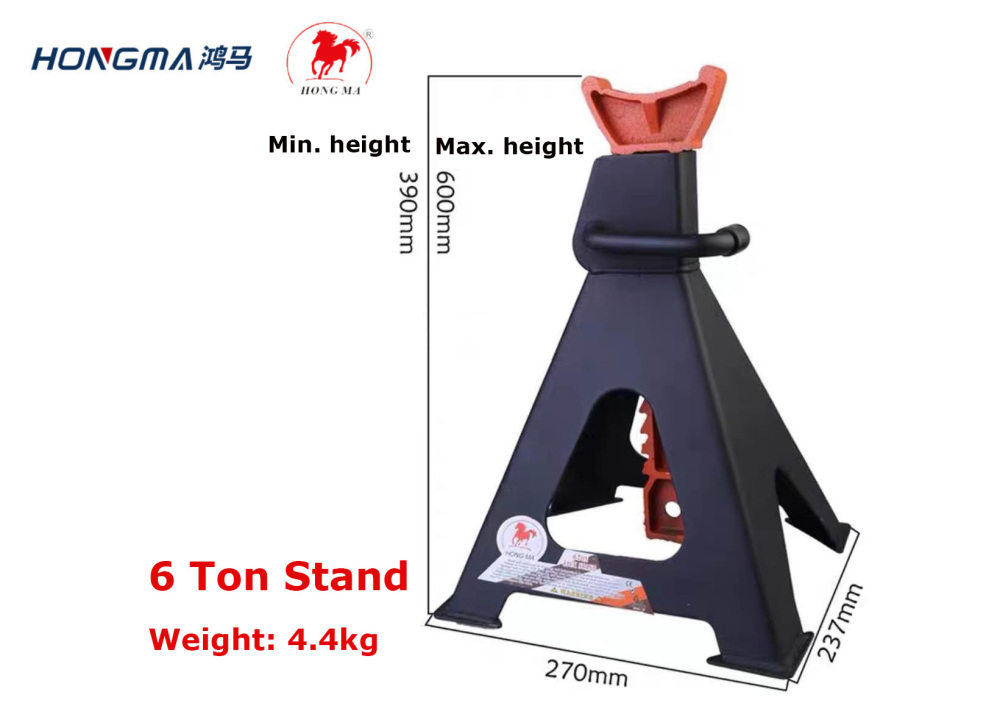 EN ISO Certificate Car Lifting Stand Steel Floor Jack Stands with Footpad 2pc-pack