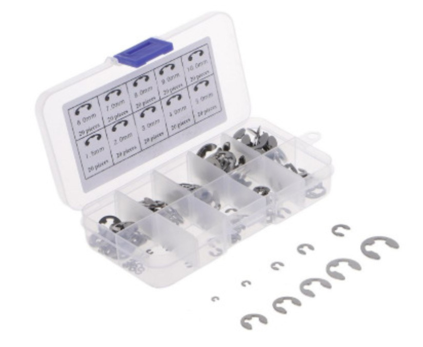 304 Stainless Steel 400pcs E-Clip Circlips Snap Assortment Metric Size: 1.5mm-15mm
