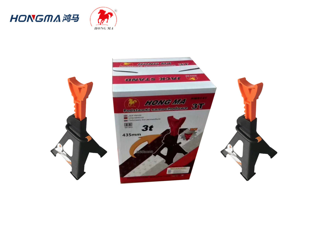 EN ISO Certificate Car Lifting Stand Steel Floor Jack Stands with Footpad 2pc-pack