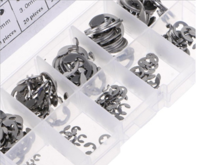 304 Stainless Steel 400pcs E-Clip Circlips Snap Assortment Metric Size: 1.5mm-15mm