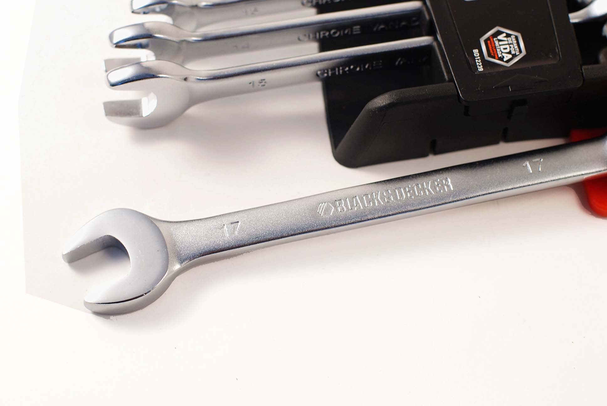 BLACK&DECKER 9pc Combination Open & Ring Spanner Wrench Set: Metric/Imperial SAE