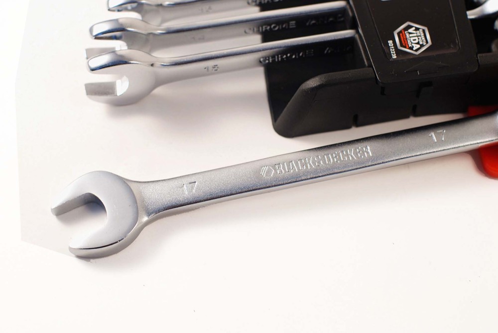 BLACK&DECKER 9pc Combination Open & Ring Spanner Wrench Set: Metric/Imperial SAE