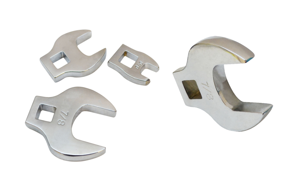 8pc 3/8" Dr Cr-V Flare Nut Crowfoot Wrench with Rail Set Imperial: 3/8"-7/8"
