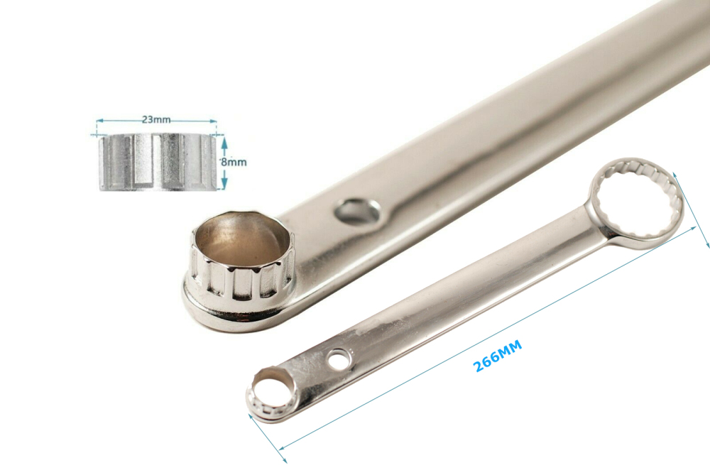 2-in-1 Bicycle Bottom Bracket Removal Sprocket Spanner Wrench Freewheel Extractor Bike Tool