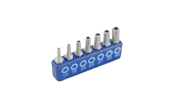 T10H-T40H 7pc 25mm Tamperproof Star / Torx Key Screwdriver Bits Set
