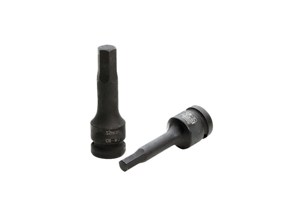 1/2" Dr. 75mmL Hex Allen Impact Socket Bit Individual: 4-5-6-7-8-9-10-11-12-13-14-15-16-17-18-19-20-21-22mm