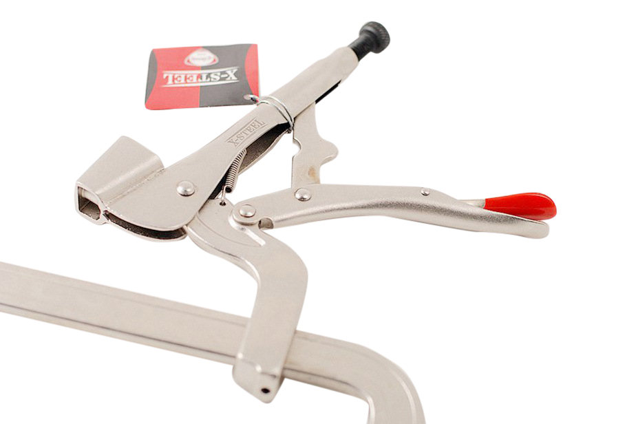 14" Open 100mm Throat 408kg Cap Slid Arm Table Bench Mount F Clamp Grip Lock