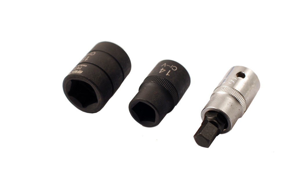 Selta Taiwan 3pc 1/2" Dr. Cr-V Girling Pentagon Brake 14,19mm 5PT Socket & 10mm Bit Set