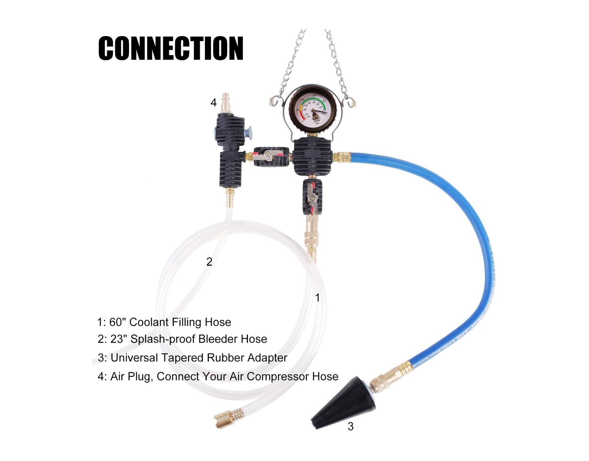 Selta Taiwan PATENTED CE Cooling System Vacuum Purge Radiator Coolant Refill Tool Kit for Car Van SUV Truck