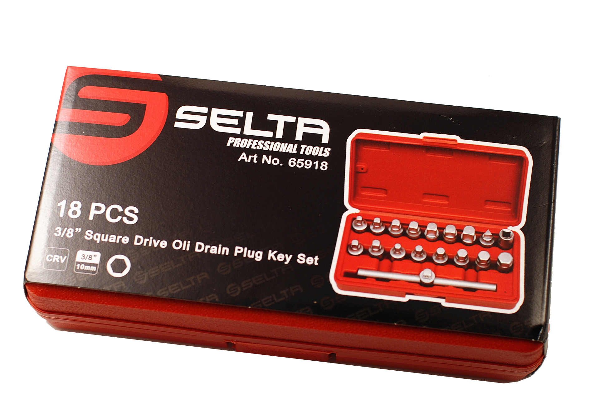 Selta Taiwan 18pc 3/8" Drive Oil Drain Plug Key Set: Hex Square Triangle