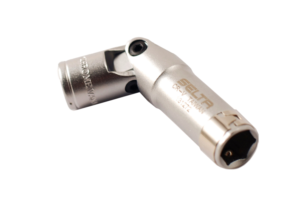 Selta Taiwan 6pc 3/8" Dr Cr-V 72mm Long Metal Clip Glow Spark Plug Universal Joint Socket:8-16mm