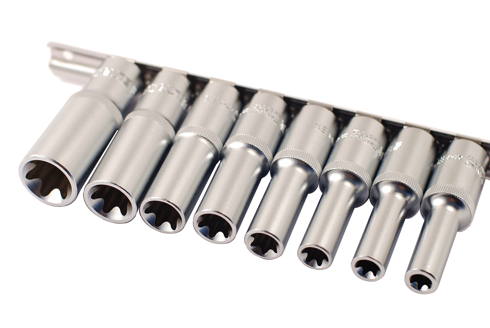 Selta Taiwan 8pc 1/2" Dr Deep E-Star Female Torx Socket E10-11-12-14-16-18-20-24