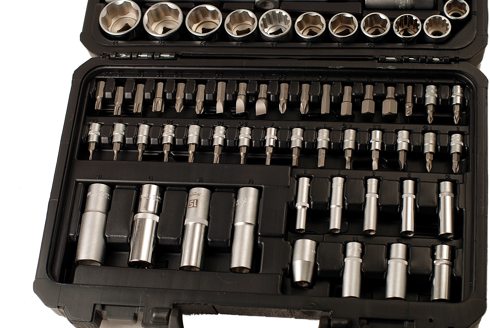 94pc 1/2" & 1/4" Dr. Socket & Screwdriver Bit Torx Ratchet Dr. Kit Taiwan Made