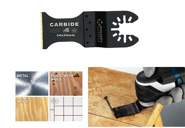 34*40mm Carbide Titanium Coating Teeth Plunge Cut Oscillating Multi Tool Saw Blade Thick Metal Hard Wood