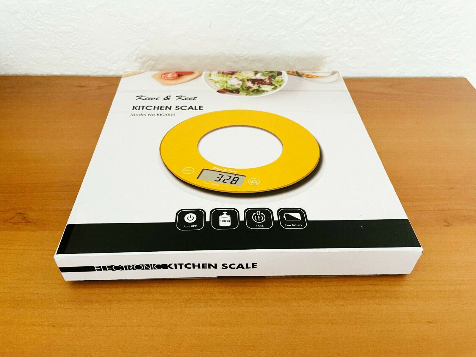 Kiwi & Keet 10KG KITCHEN SCALE - Digital LCD Food Weight Scale Batteries Include