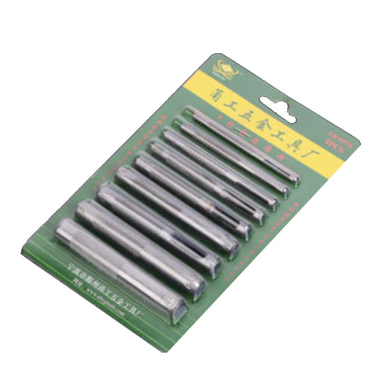 Hollow Steel Belt Hole Punch Leather Gasket Vinyl 9pc Set:2.5,3,4,5,6,7,8,9,10mm