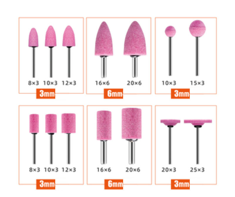 5/10/12/14pcs Mounted Stone Point Abrasive Grinding Wheel Bit Set with 3mm/6mm Shank