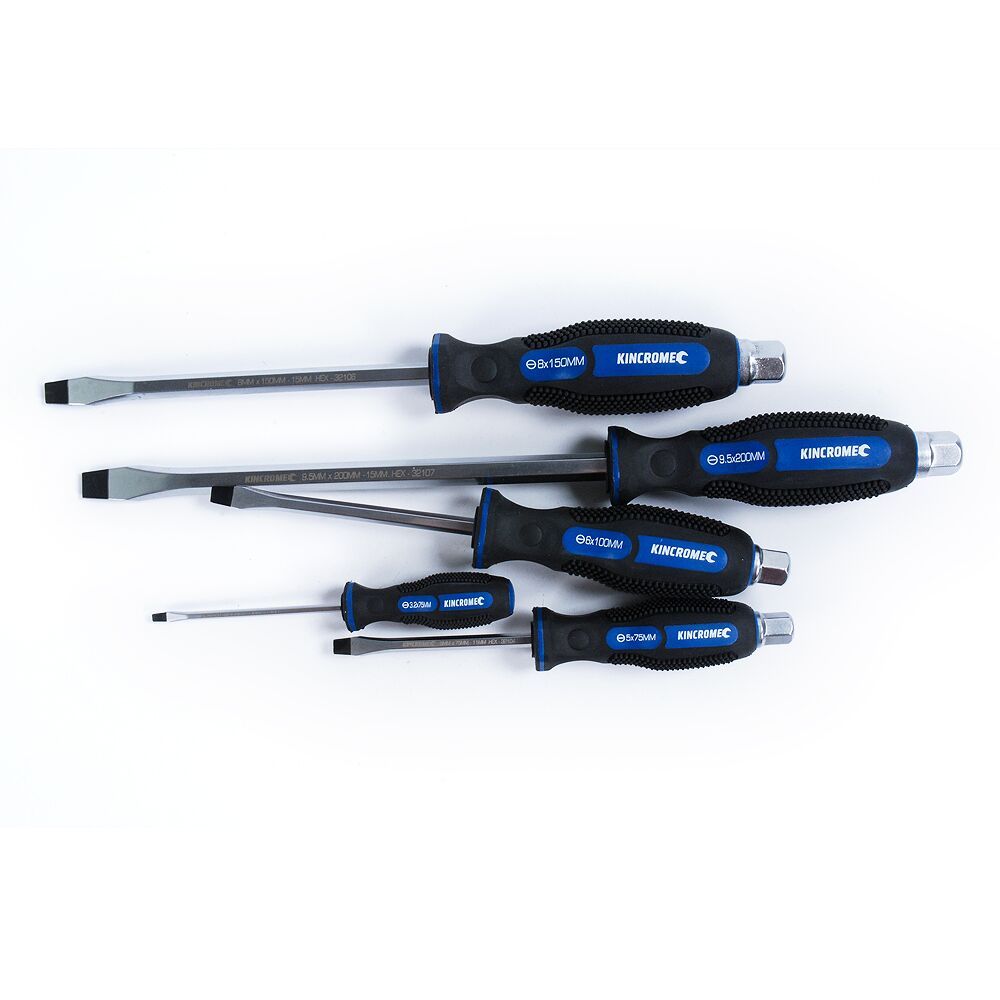 Kincrome S2 Steel 12pc Go-thru Through Tang Hex Shank Hammering Screwdriver Strong Magnetic Tips
