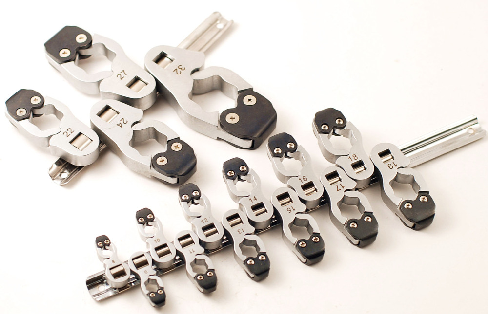 Patended Ratchet Action Flare Nut Brake Pipe Spanner Crowfoot Tubing Set
