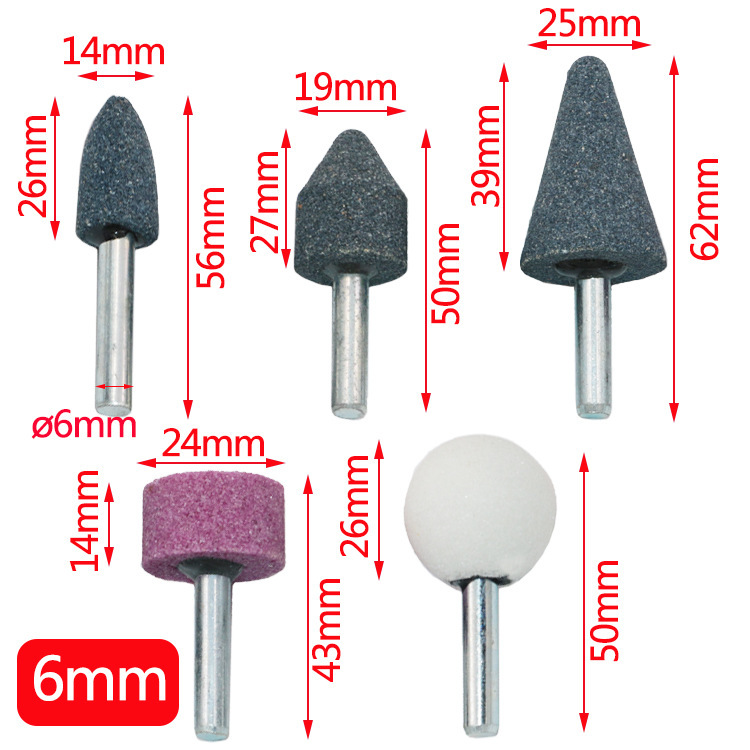 5/10/12/14pcs Mounted Stone Point Abrasive Grinding Wheel Bit Set with 3mm/6mm Shank