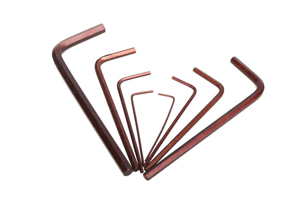 8pc S2 Steel Metric Mini Hex Key Wrench Set: 0.7, 0.9, 1.3, 1.5, 2, 2.5, 3, 4mm