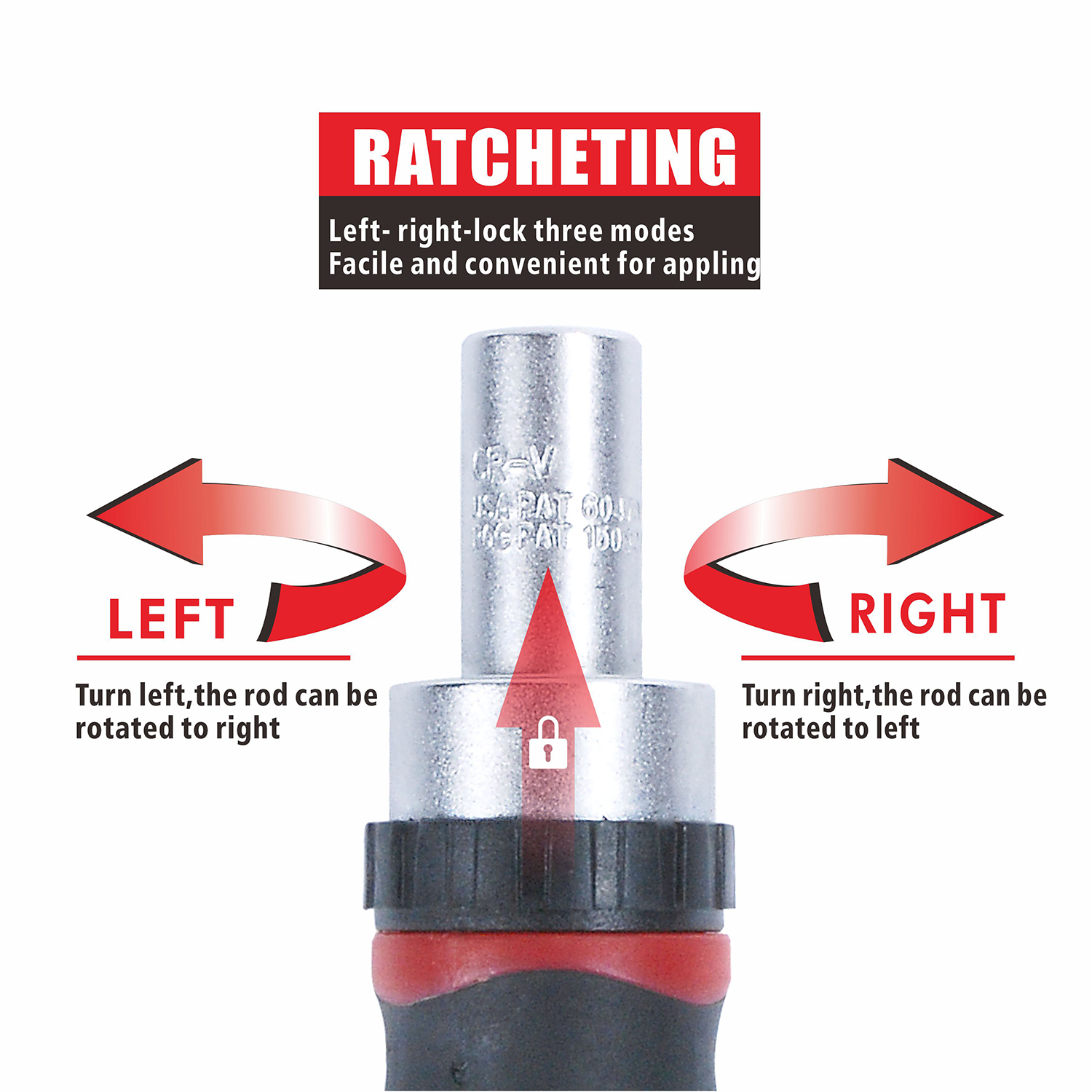 38pc Cr-V 1/4" Dr. Socket & Bits Stubby Ratchet & T Handle