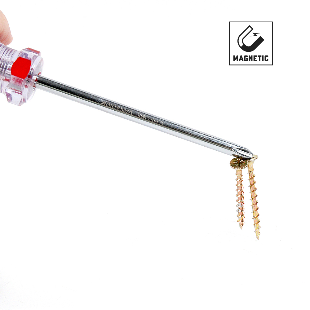 7pc Screwdriver Magnetic Tip Crystal Color-Coded Jumbo Handle Phillips/Slotted