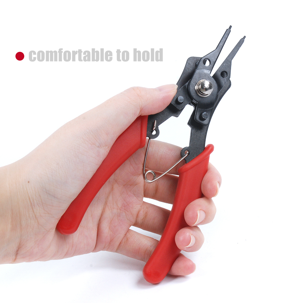 4-in-1 Circlip Pliers Precision Retaining Clip Snap Ring Dia 1.5mm Tips: Internal External