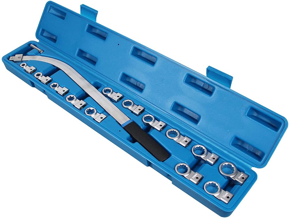 All-in-1 15pc 12-19mm E10-18 Insert Auxiliary Timing Puller Fan Belt Tension Damper Wrench