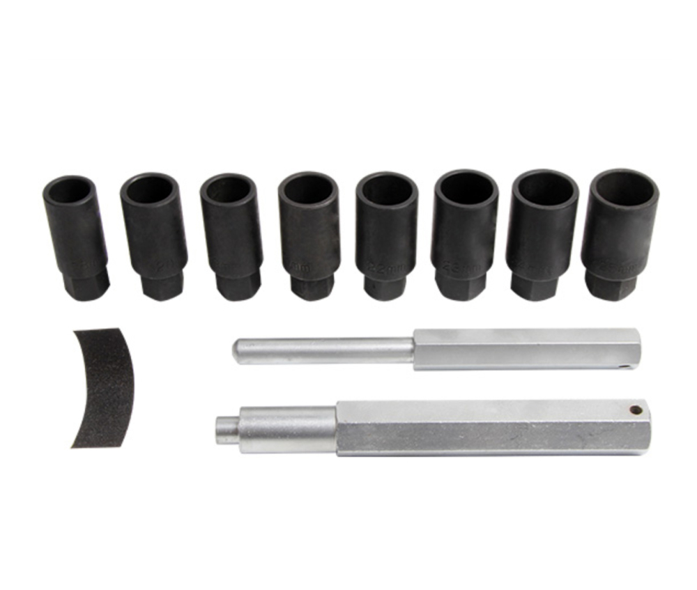 10pc Locking Wheel Nut Bolt Hub Cap Remove Tool Set: 18-25mm Conical Sockets