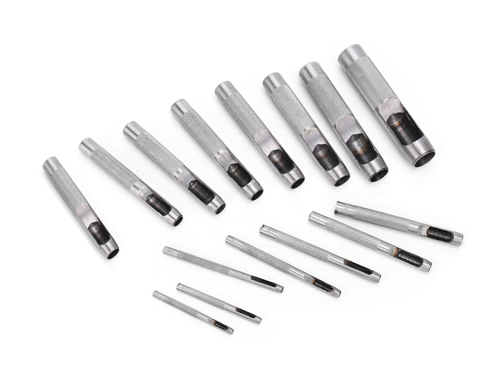 3-25mm 15pc Round Hollow Leather Craft Puncher Steel Hole Punch Set