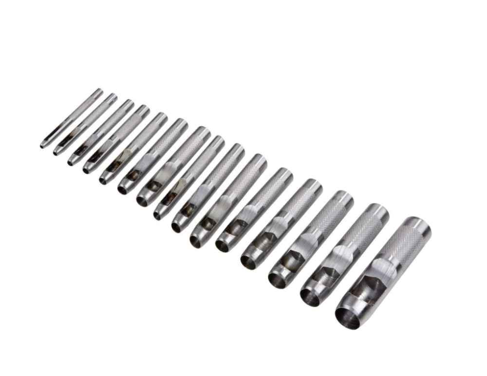 3-25mm 15pc Round Hollow Leather Craft Puncher Steel Hole Punch Set