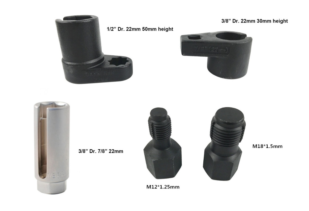 5pc 22mm Oxygen Sensor Socket Removal Thread Chasers Set