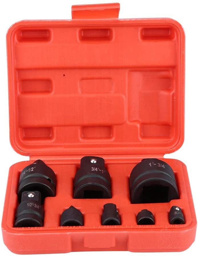 8pc Cr-Mo Impact Socket Adapter Adaptor Converter Reducer Set: 1/4"-3/8"-1/2"-3/4"-1"
