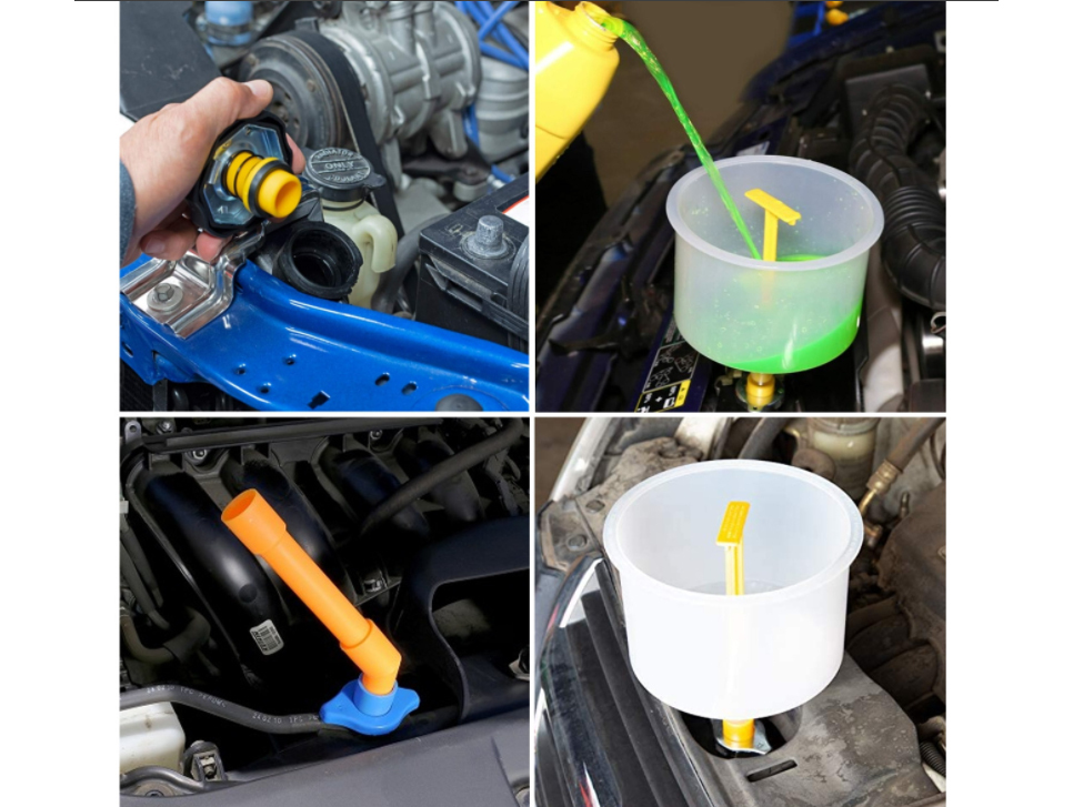 15pc Car Radiator Coolant Refill Funnel Kit Cooling System Tool
